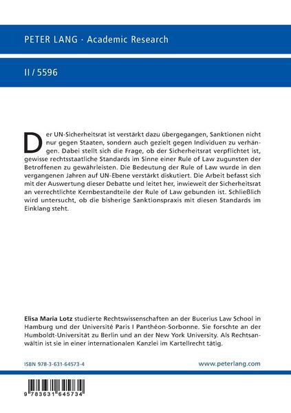 Produktbild: Individualsanktionen des UN-Sicherheitsrats vor dem Hintergrund der Rule of Law