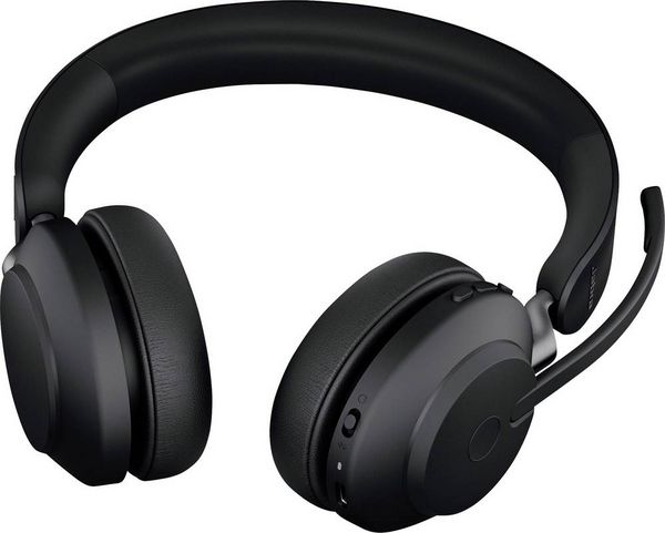 Produktbild: Jabra Evolve2 65 UC On Ear Headset Bluetooth&reg; Stereo Schwarz Lautst&auml;rkeregelung, Batterieladeanzeige, Mikrofon-Stummschaltung Telefon
