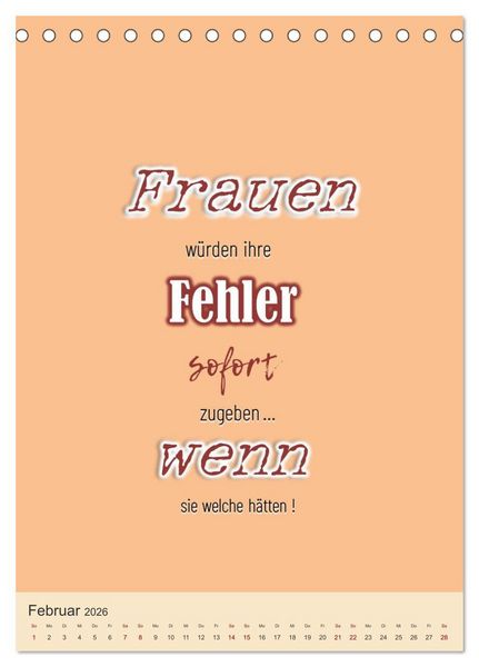 Produktbild: Was Mann &uuml;ber Frau wissen sollte und umgekehrt ... (Tischkalender 2026 DIN A5 hoch), CALVENDO Monatskalender
