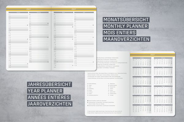Produktbild: SIGEL L2704 Wochenkalender Linescape 2027, ca. A5, , hellgrau, gelb
