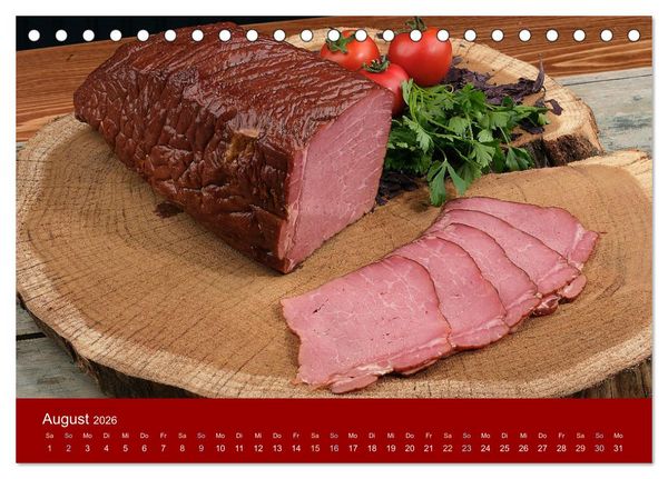 Produktbild: Schinken und Wurst (Tischkalender 2026 DIN A5 quer), CALVENDO Monatskalender