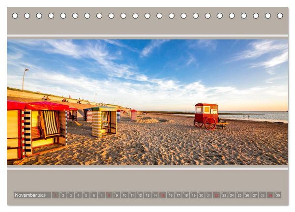 Produktbild: Strandblicke Borkum und Norderney (Tischkalender 2026 DIN A5 quer), CALVENDO Monatskalender