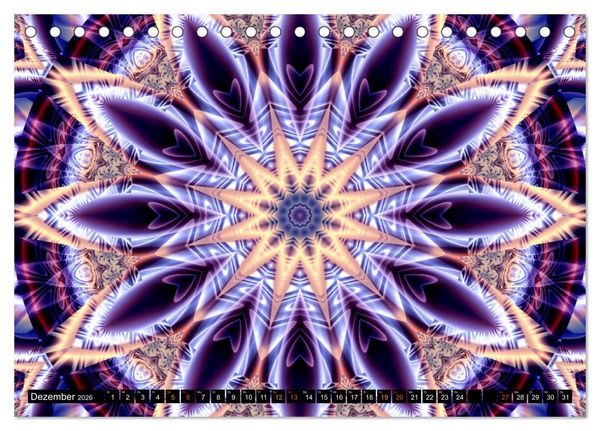 Produktbild: Energie - Mandalas, Spiritualit&auml;t durch die Farbe Lila (Tischkalender 2026 DIN A5 quer), CALVENDO Monatskalender