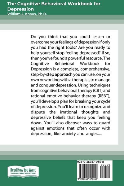 Produktbild: The Cognitive Behavioral Workbook for Depression (16pt Large Print Edition)