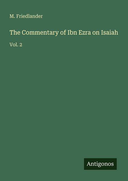 Produktbild: The Commentary of Ibn Ezra on Isaiah
