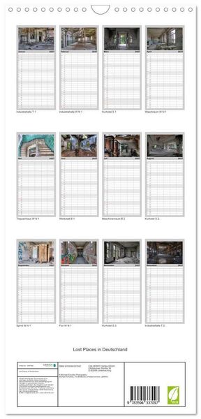 Produktbild: Familienplaner 2027 - Lost Places in Deutschland mit 5 Spalten (Wandkalender, 21 x 45 cm) CALVENDO