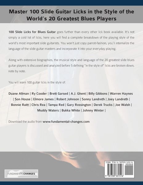 Produktbild: 100 Slide Licks For Blues Guitar