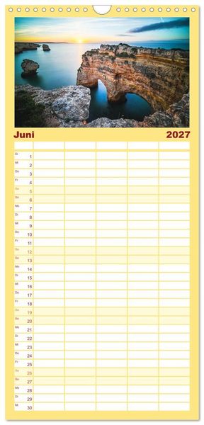 Produktbild: Familienplaner 2027 - Wundervolle Algarve mit 5 Spalten (Wandkalender, 21 x 45 cm) CALVENDO