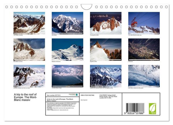 Produktbild: A trip to the roof of Europe. The Mont-Blanc massiv (Wall Calendar 2026 DIN A4 landscape), CALVENDO 12 Month Wall Calendar