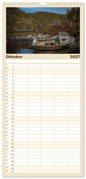 Produktbild: Familienplaner 2027 - Die Highlands - Schottlands rauher Nordwesten mit 5 Spalten (Wandkalender, 21 x 45 cm) CALVENDO