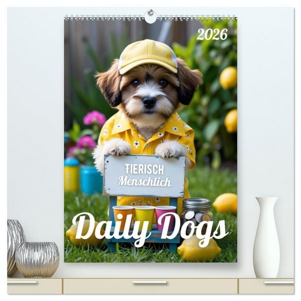 Daily Dogs – Tierisch menschlich (hochwertiger Premium Wandkalender 2026 DIN A2 hoch), Kunstdruck in Hochglanz