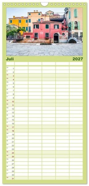 Produktbild: Familienplaner 2027 - Venedig mit 5 Spalten (Wandkalender, 21 x 45 cm) CALVENDO