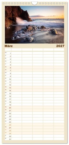 Produktbild: Familienplaner 2027 - Land. Licht. Meer. mit 5 Spalten (Wandkalender, 21 x 45 cm) CALVENDO