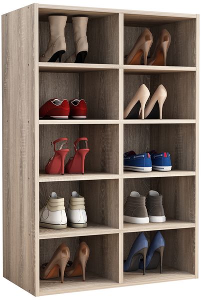 Produktbild: Holz Regal Schuhschrank Schuhregal Hinsol M