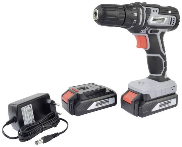 Produktbild: Br&uuml;der Mannesmann M17690 Akku-Bohrschrauber 20 V 1.5 Ah Li-Ion inkl. 2. Akku, inkl. Ladeger&auml;t, inkl. Koffer