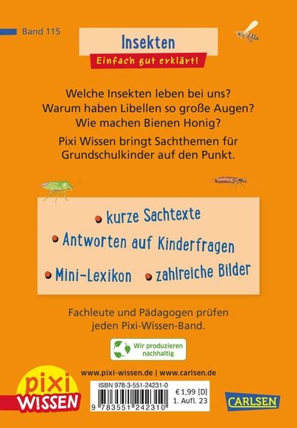 Produktbild: Pixi Wissen 115: Insekten