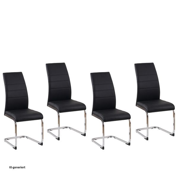 Produktbild: HTI-Living Esszimmerstuhl SallyC Kunstleder 4er-Set Schwarz