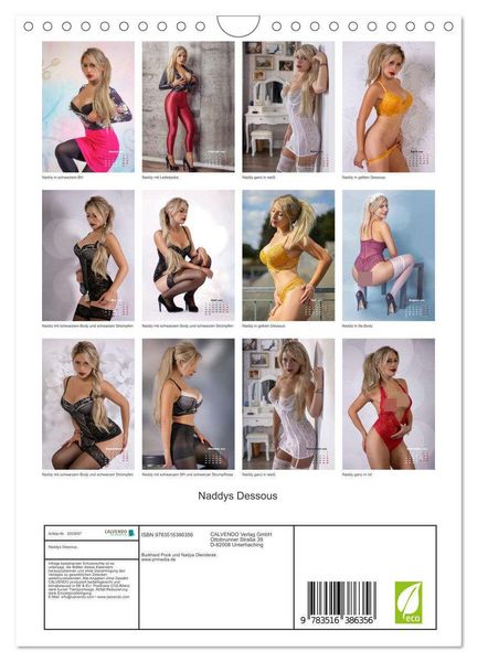 Produktbild: Naddys Dessous (Wandkalender 2026 DIN A4 hoch), CALVENDO Monatskalender