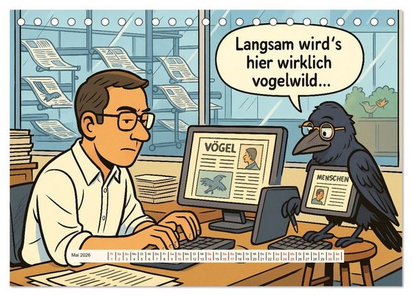 Produktbild: Tierischer Humor im Alltag (Tischkalender 2026 DIN A5 quer), CALVENDO Monatskalender