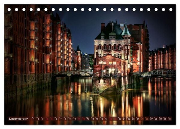 Produktbild: Magic Nights Hamburg (Tischkalender 2027 DIN A5 quer), CALVENDO Monatskalender