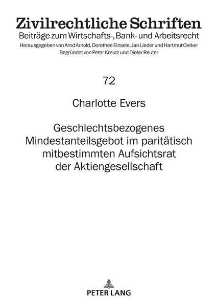 Produktbild: Geschlechtsbezogenes Mindestanteilsgebot im parit&auml;tisch mitbestimmten Aufsichtsrat der Aktiengesellschaft