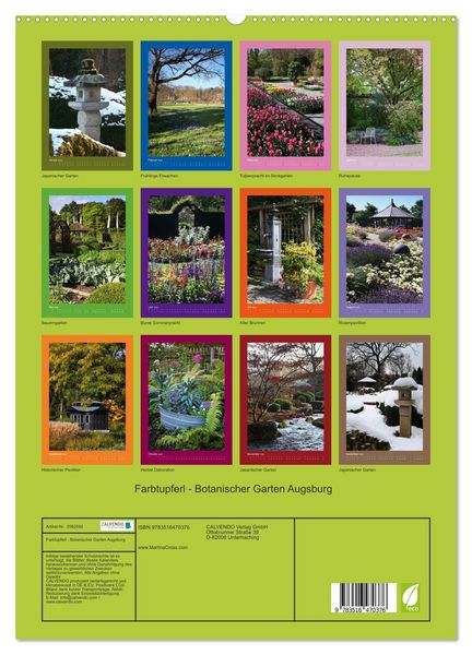 Produktbild: Farbtupferl - Botanischer Garten Augsburg (hochwertiger Premium Wandkalender 2026 DIN A2 hoch), Kunstdruck in Hochglanz