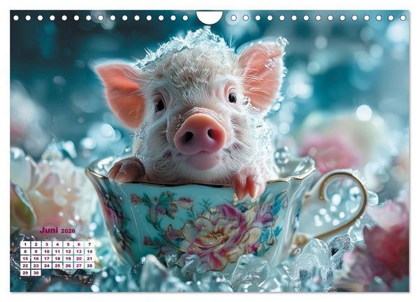 Produktbild: Vom Gl&uuml;ck, ein Schweinchen zu sein (Wandkalender 2026 DIN A4 quer), CALVENDO Monatskalender