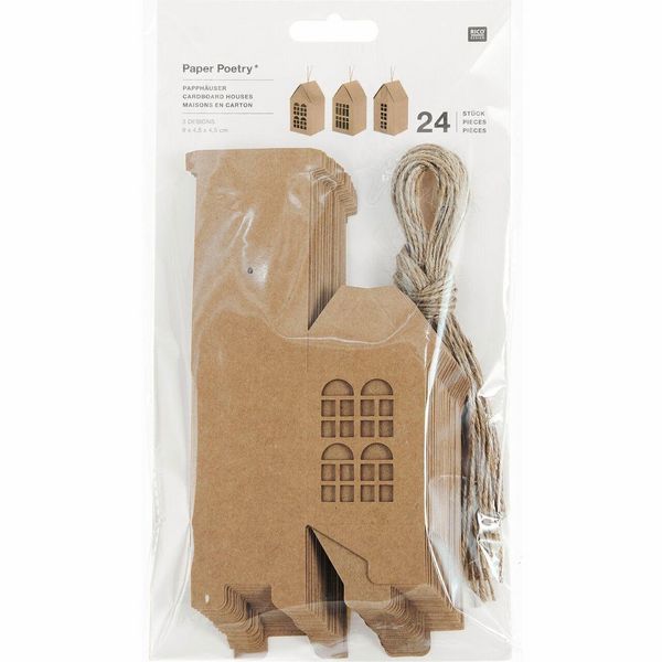 Produktbild: Adventskalender Papph&auml;user,24 Stk., 9x4,5x4,5cm, MIX