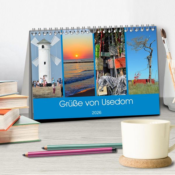 Produktbild: Gr&uuml;&szlig;e von Usedom (Tischkalender 2026 DIN A5 quer), CALVENDO Monatskalender