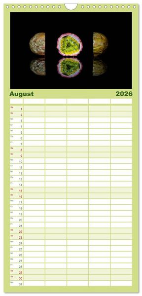 Produktbild: Familienplaner 2026 - Fr&uuml;chte dreigeteilt mit 5 Spalten (Wandkalender, 21 x 45 cm) CALVENDO