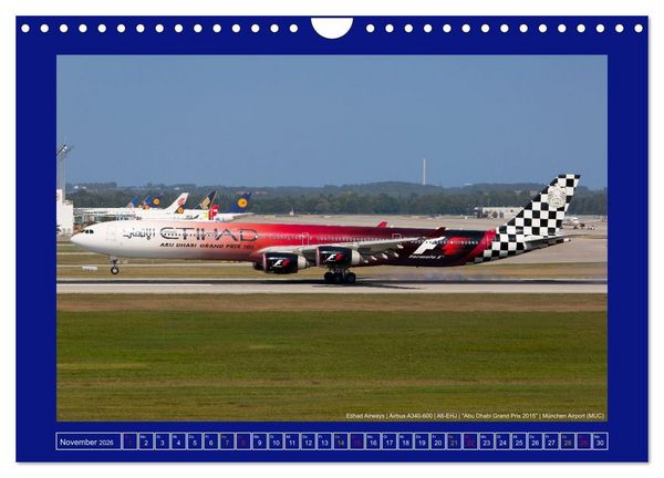 Produktbild: Bunte Airliner (Wandkalender 2026 DIN A4 quer), CALVENDO Monatskalender
