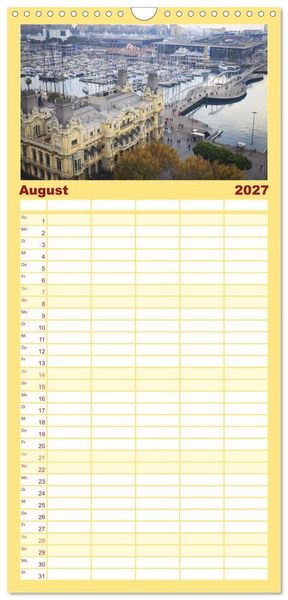 Produktbild: Familienplaner 2027 - BARCELONA - Metropole am Mittelmeer mit 5 Spalten (Wandkalender, 21 x 45 cm) CALVENDO