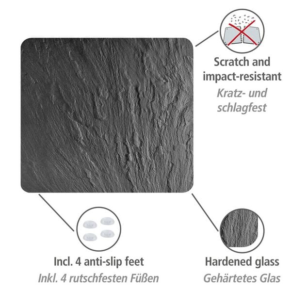 Produktbild: Multi-Platte Mod. Schiefer, Spritzschutz, Herdblende, Schneidbrett