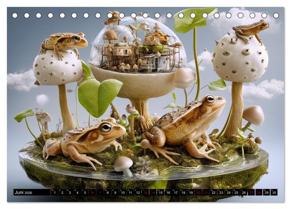Produktbild: Toadtopia. Fantastische Kr&ouml;tenwelten (Tischkalender 2026 DIN A5 quer), CALVENDO Monatskalender