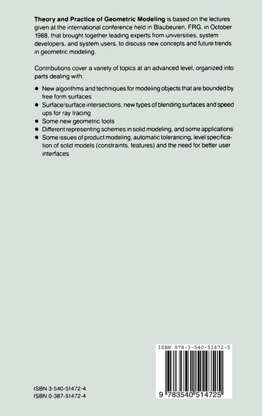 Produktbild: Theory and Practice of Geometric Modeling