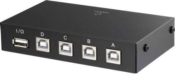 Renkforce 4 Port USB 2.0-Umschalter Schwarz