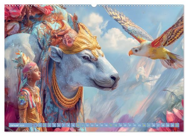 Produktbild: Tierparadies - Tierische Fantasiewelten (hochwertiger Premium Wandkalender 2026 DIN A2 quer), Kunstdruck in Hochglanz