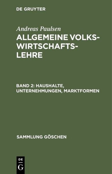 Produktbild: Haushalte, Unternehmungen, Marktformen