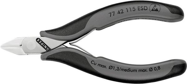 Produktbild: Knipex-Werk Elektronik-Seitenschneider 77 42 115 ESD