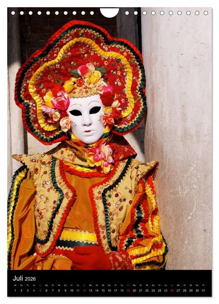 Produktbild: Karneval in Venedig - Phantasievolle Masken (Wandkalender 2026 DIN A4 hoch), CALVENDO Monatskalender