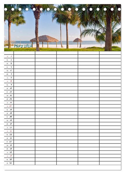 Produktbild: Idyllisches Florida / Familienplaner (Tischkalender 2026 DIN A5 hoch), CALVENDO Monatskalender