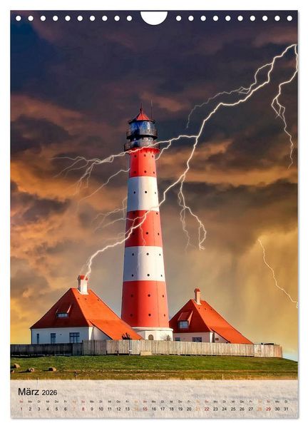 Produktbild: Leuchtt&uuml;rme im Gewitter (Wandkalender 2026 DIN A4 hoch), CALVENDO Monatskalender