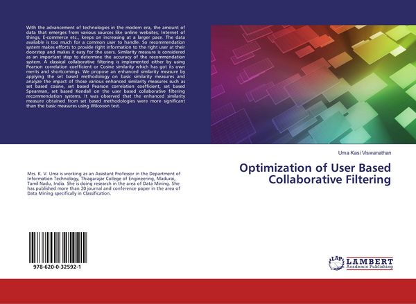 Produktbild: Optimization of User Based Collaborative Filtering