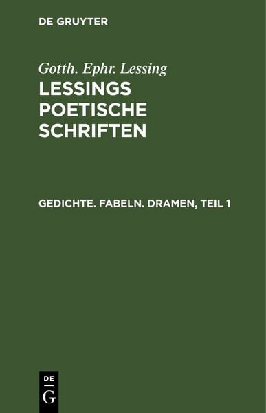Produktbild: Gedichte. Fabeln. Dramen, Teil 1