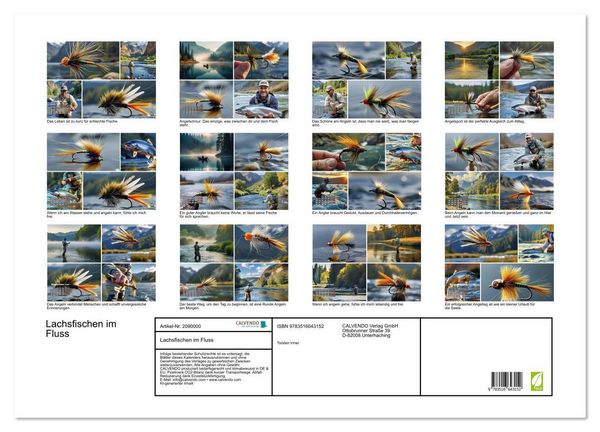 Produktbild: Lachsfischen im Fluss (Wandkalender 2026 DIN A2 quer), CALVENDO Monatskalender