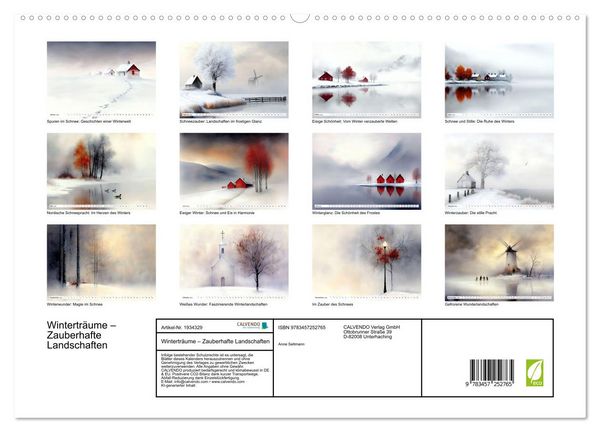 Produktbild: Wintertr&auml;ume &ndash; Zauberhafte Landschaften (hochwertiger Premium Wandkalender 2026 DIN A2 quer), Kunstdruck in Hochglanz