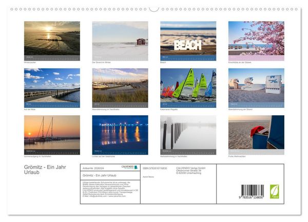 Produktbild: Gr&ouml;mitz - Ein Jahr Urlaub (hochwertiger Premium Wandkalender 2026 DIN A2 quer), Kunstdruck in Hochglanz