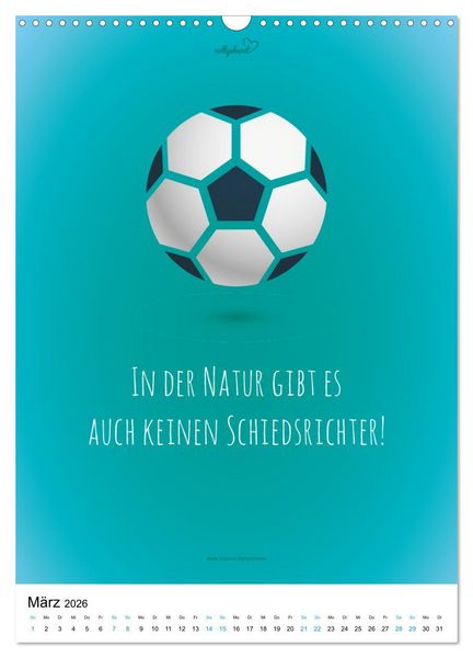 Produktbild: vollgeherzt: Der lustige Zitate-Wandkalender f&uuml;r Fu&szlig;ballfans und Sportbegeisterte! (Wandkalender 2026 DIN A3 hoch), CALVENDO Monatskalender