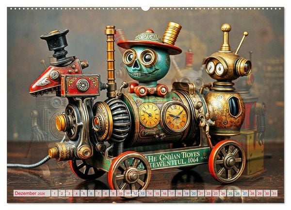 Produktbild: Mechanische Wunderwelten - Ein Jahr mit Steampunk Toys (Wandkalender 2026 DIN A2 quer), CALVENDO Monatskalender