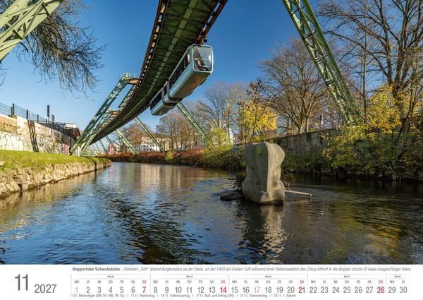 Produktbild: Wuppertaler Schwebebahn 2027 Bildkalender A3 Spiralbindung